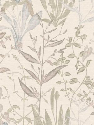 krem tapeta sa liscem za zid