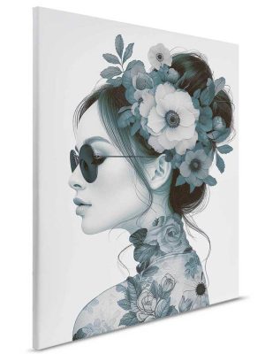 plava canvas slika sa motivom portreta odmah dostupno