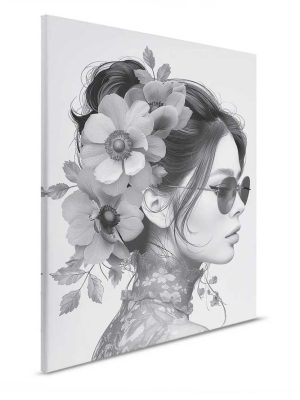 siva canvas slika sa motivom portreta za zid