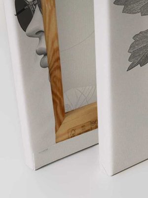 siva canvas slika sa motivom portreta za zid