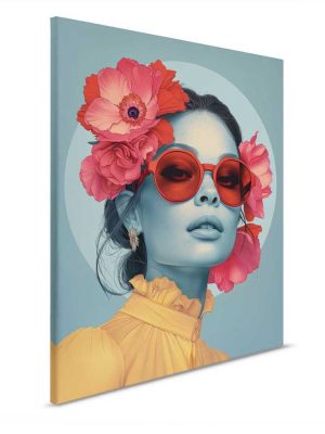 plava canvas slika sa motivom portreta odmah dostupno