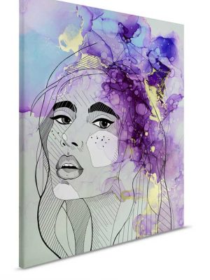 ljubičasta canvas slika sa motivom portreta za zid