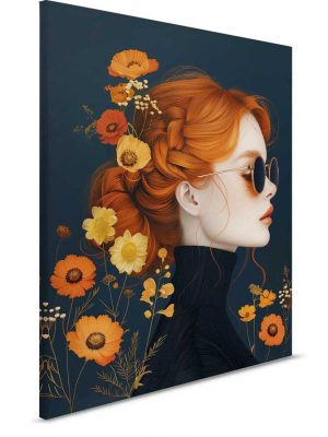 narandzasta canvas slika sa motivom portreta za zid