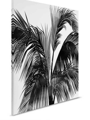 crna canvas slika sa motivom lišća za zid