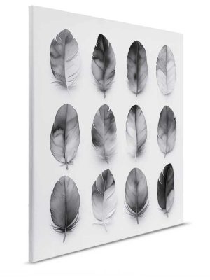 crna canvas slika sa motivom lišća za zid