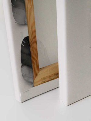 crna canvas slika sa motivom lišća za zid