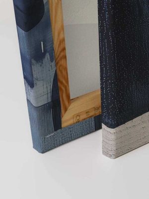 plava apstraktna canvas slika za zid