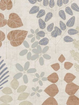 krem tapeta sa liscem za zid