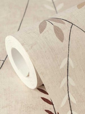 krem tapeta sa lišćem prodaja tapeta