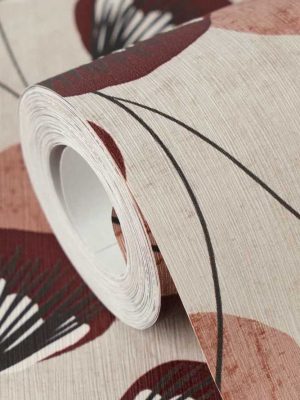 braon cvetna tapeta za zid