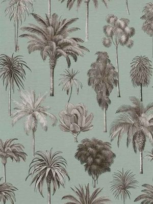 zelena tapeta sa motivom palme za zid