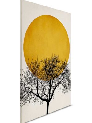 zlatna canvas slika sa motivom pejzaza za zid