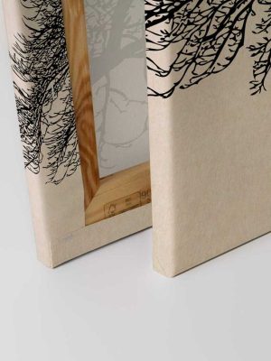 zlatna canvas slika sa motivom pejzaza za zid