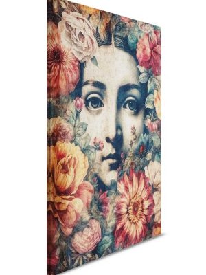 crvena canvas slika sa motivom portreta za zid