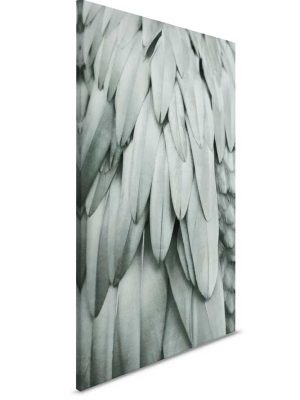 zelena canvas slika sa motivom perja za zid