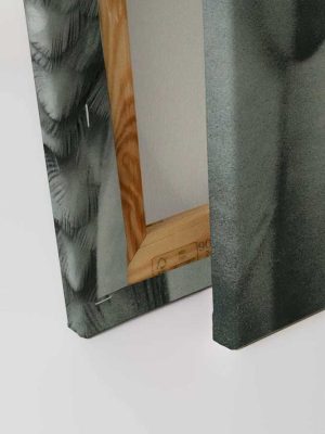 zelena canvas slika sa motivom perja za zid