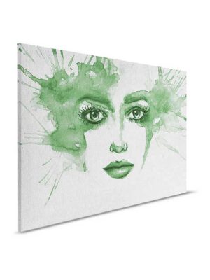 zelena canvas slika sa motivom portreta za zid