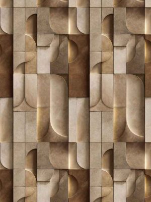 braon panelna tapeta sa geometrijom za zid